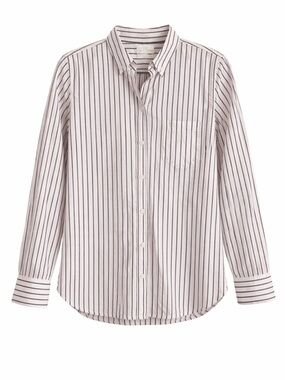 J.Crew striped Button Down Shirt with maroon Pinstripes casual work career wear